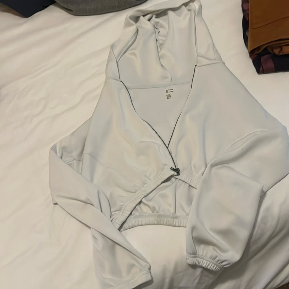 Crop white athletic jacket